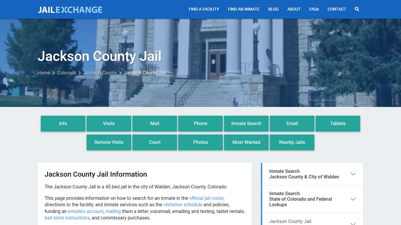 Jackson County Jail, CO Inmate Search, Information