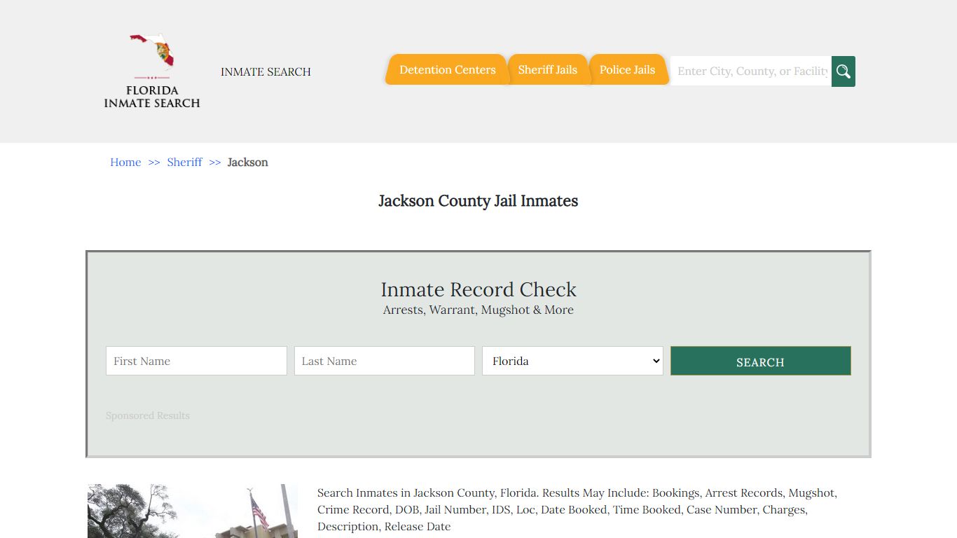 Jackson County Jail Inmates | Florida Inmate Search