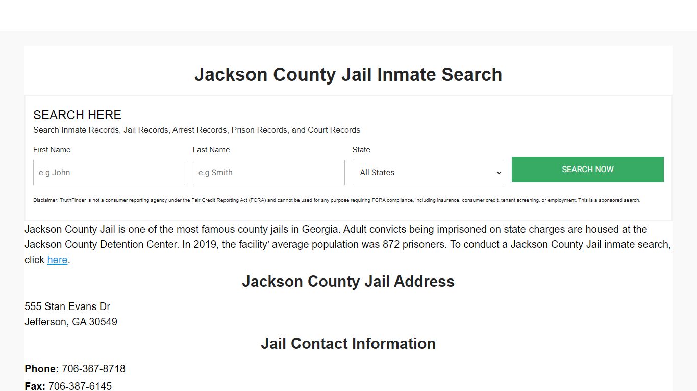 Jackson County Jail Inmate Search