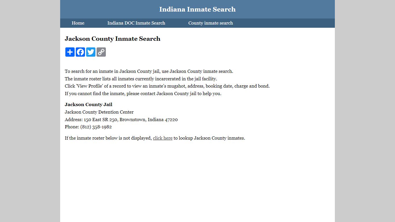 Jackson County Inmate Search