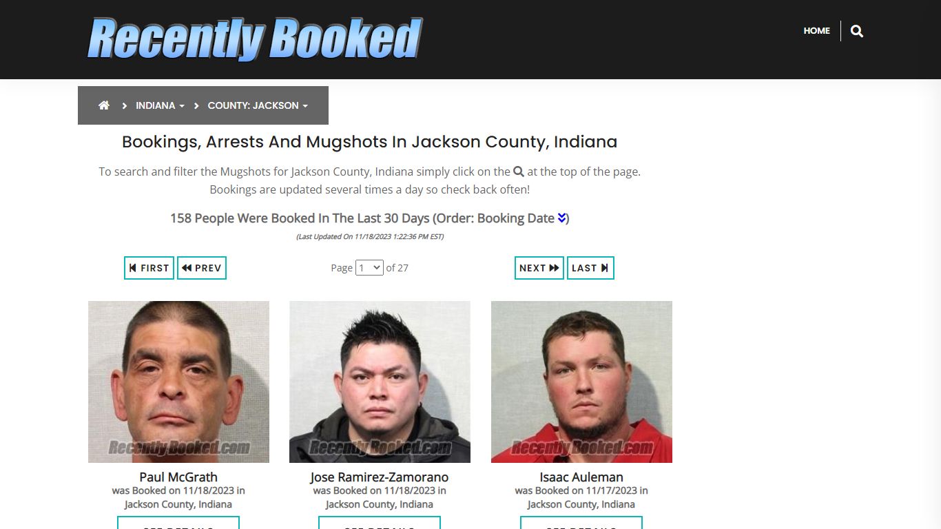 Recent bookings, Arrests, Mugshots in Jackson County, Indiana