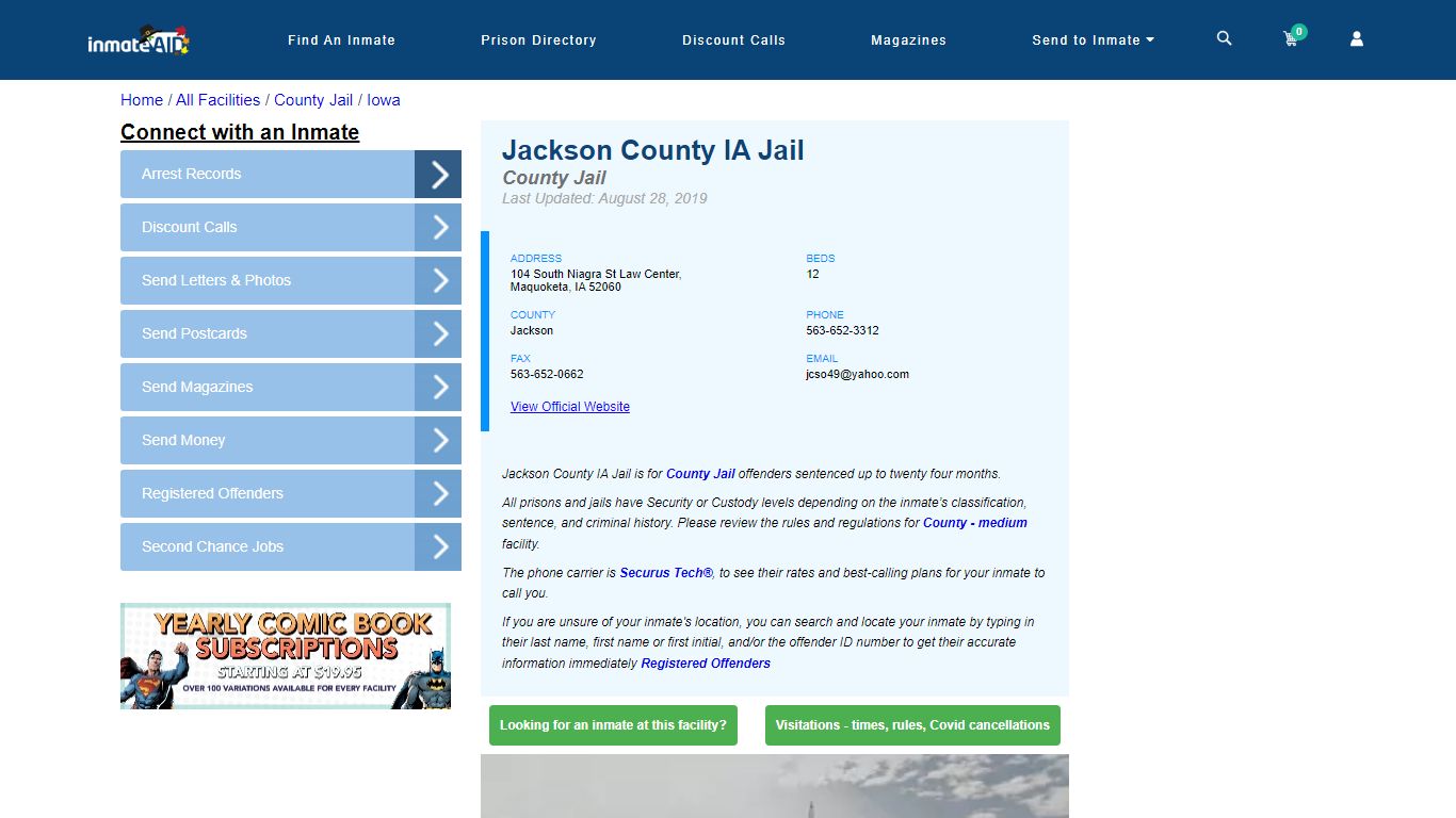 Jackson County IA Jail - Inmate Locator - Maquoketa, IA