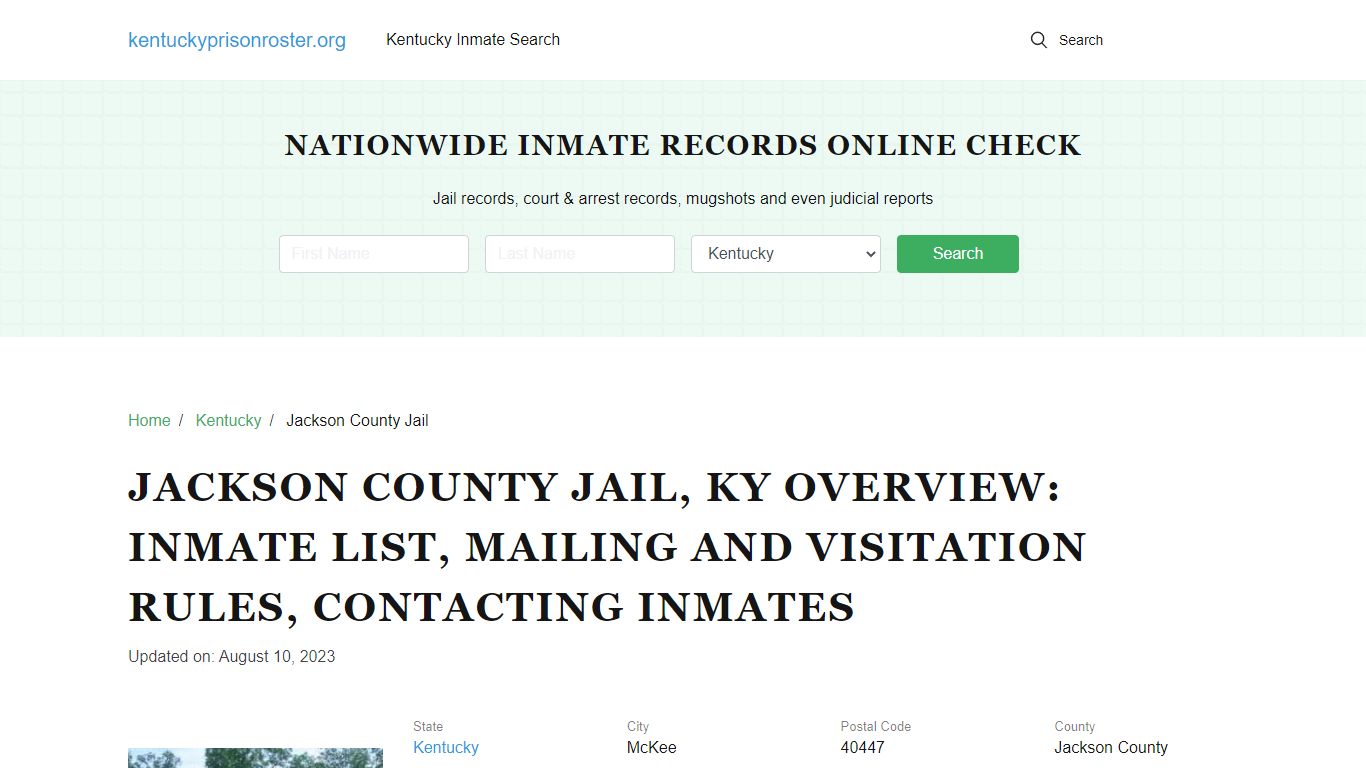 Jackson County Jail, KY: Offender Search, Visitation & Contact Info