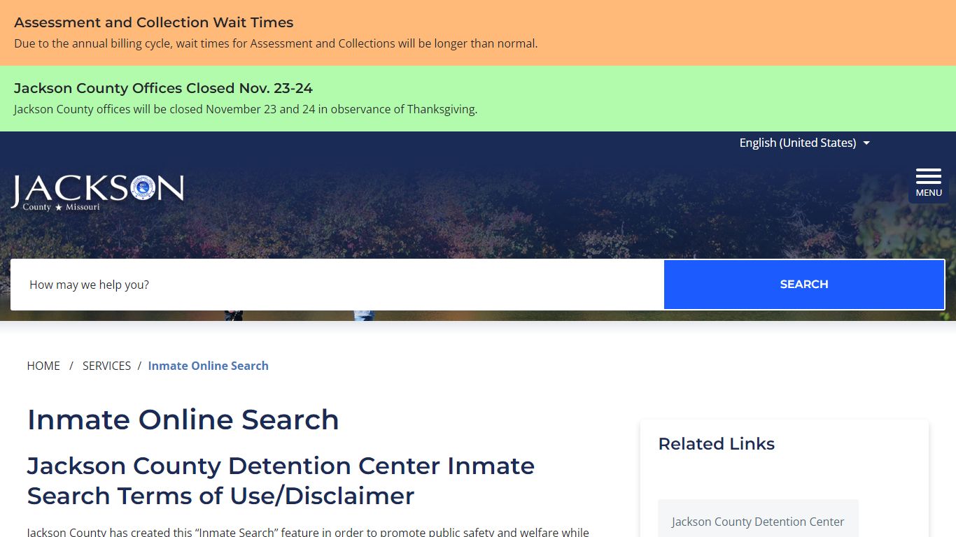 Inmate Online Search - Jackson County MO