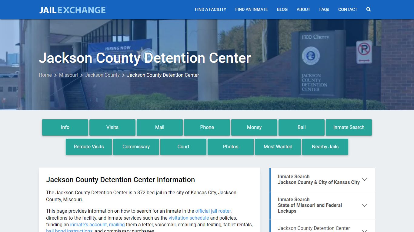 Jackson County Detention Center, MO Inmate Search, Information