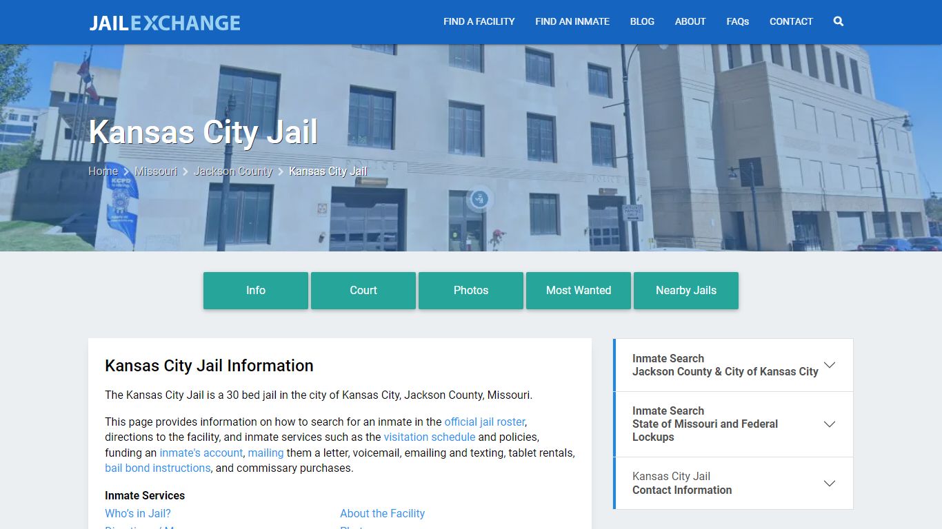 Kansas City Jail, MO Inmate Search, Information - Jail Exchange