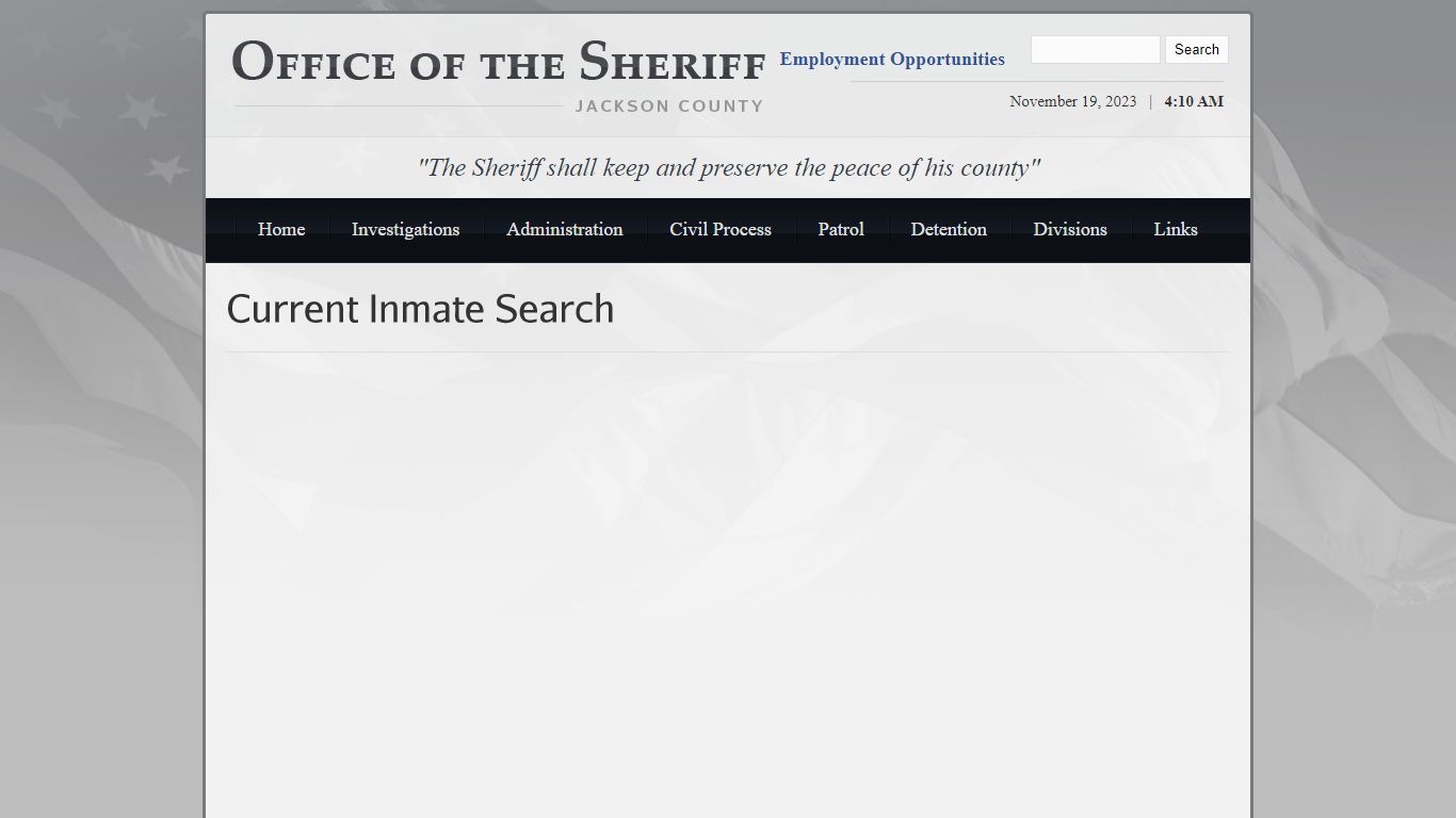 Office of the Sheriff | Jackson County | Current Inmate Search