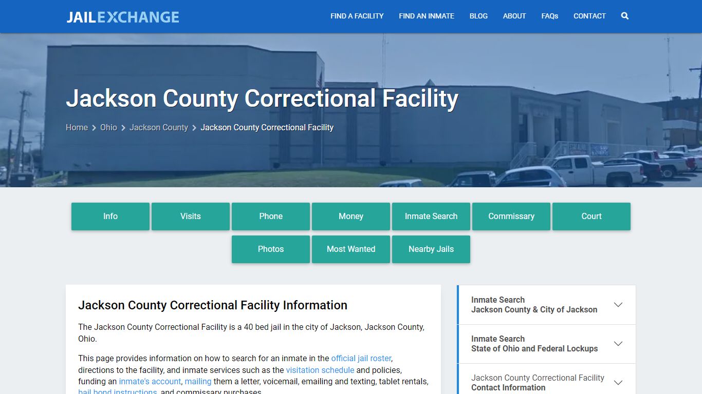 Jackson County Correctional Facility, OH Inmate Search, Information