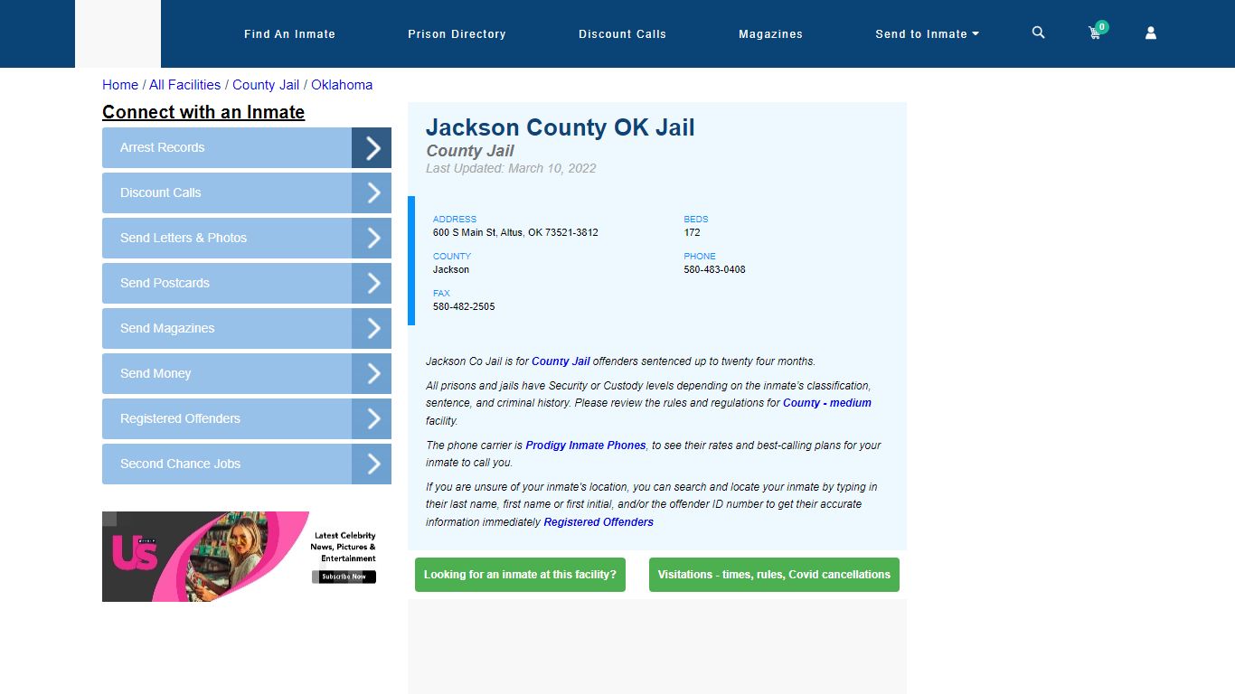 Jackson County OK Jail - Inmate Locator - Altus, OK