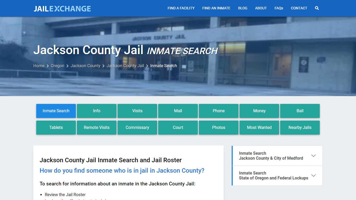 Jackson County Jail Inmate Search - Jail Exchange