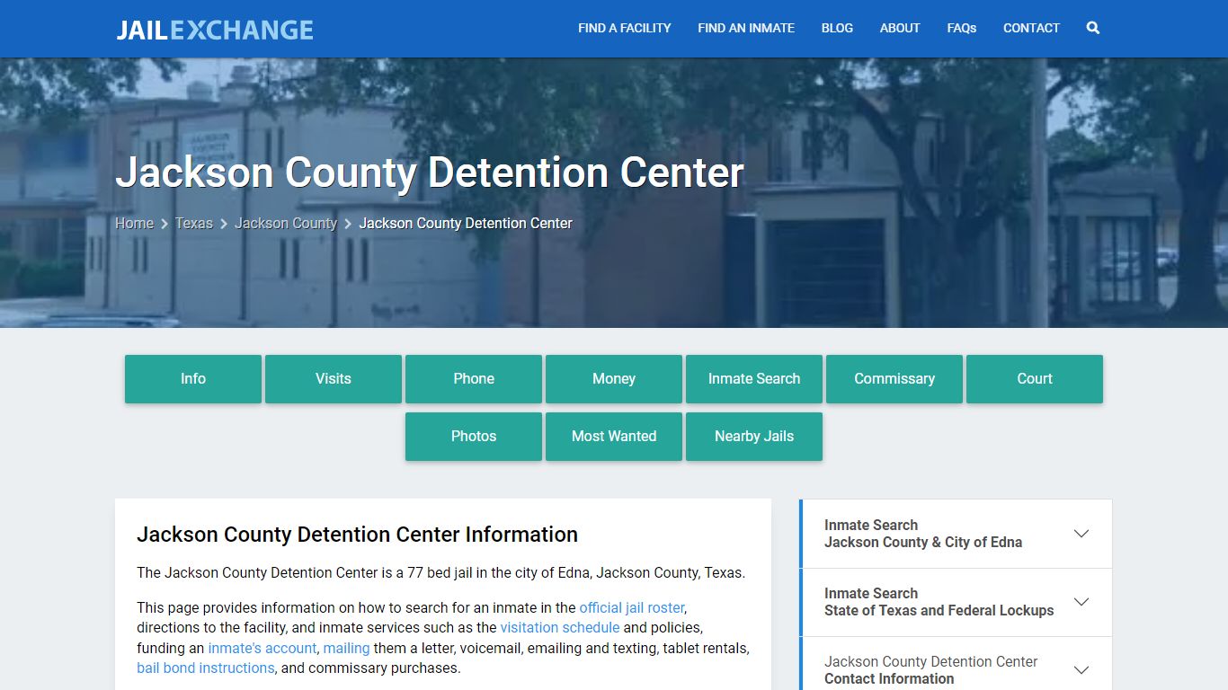 Jackson County Detention Center, TX Inmate Search, Information