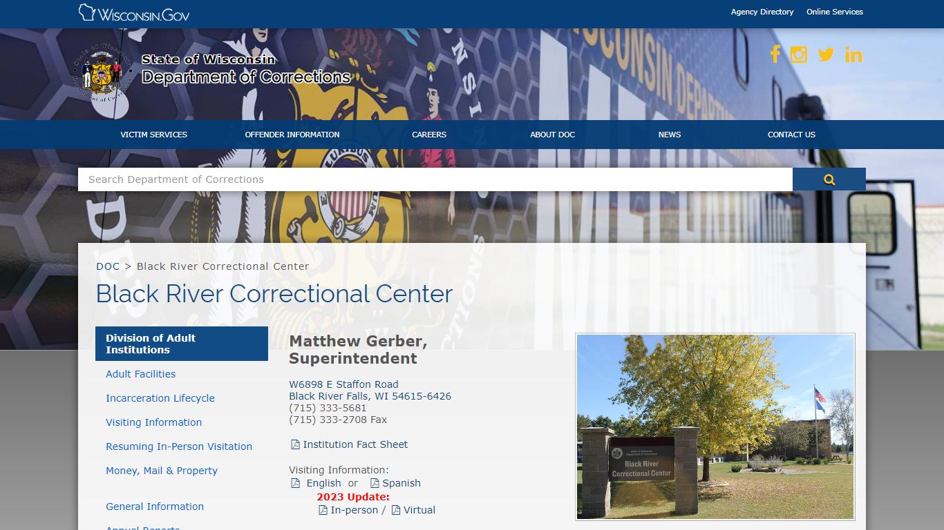 DOC Black River Correctional Center - Wisconsin