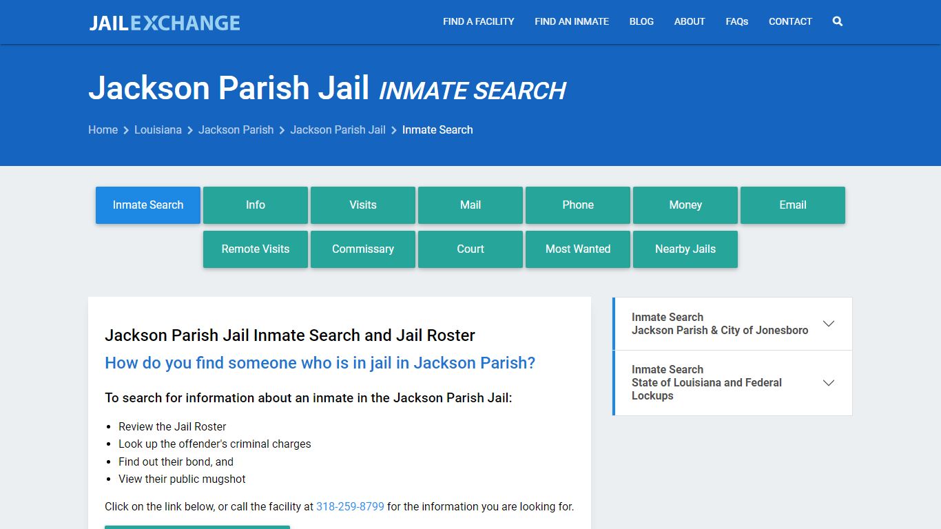 Jackson Parish Jail Inmate Search - Jail Exchange