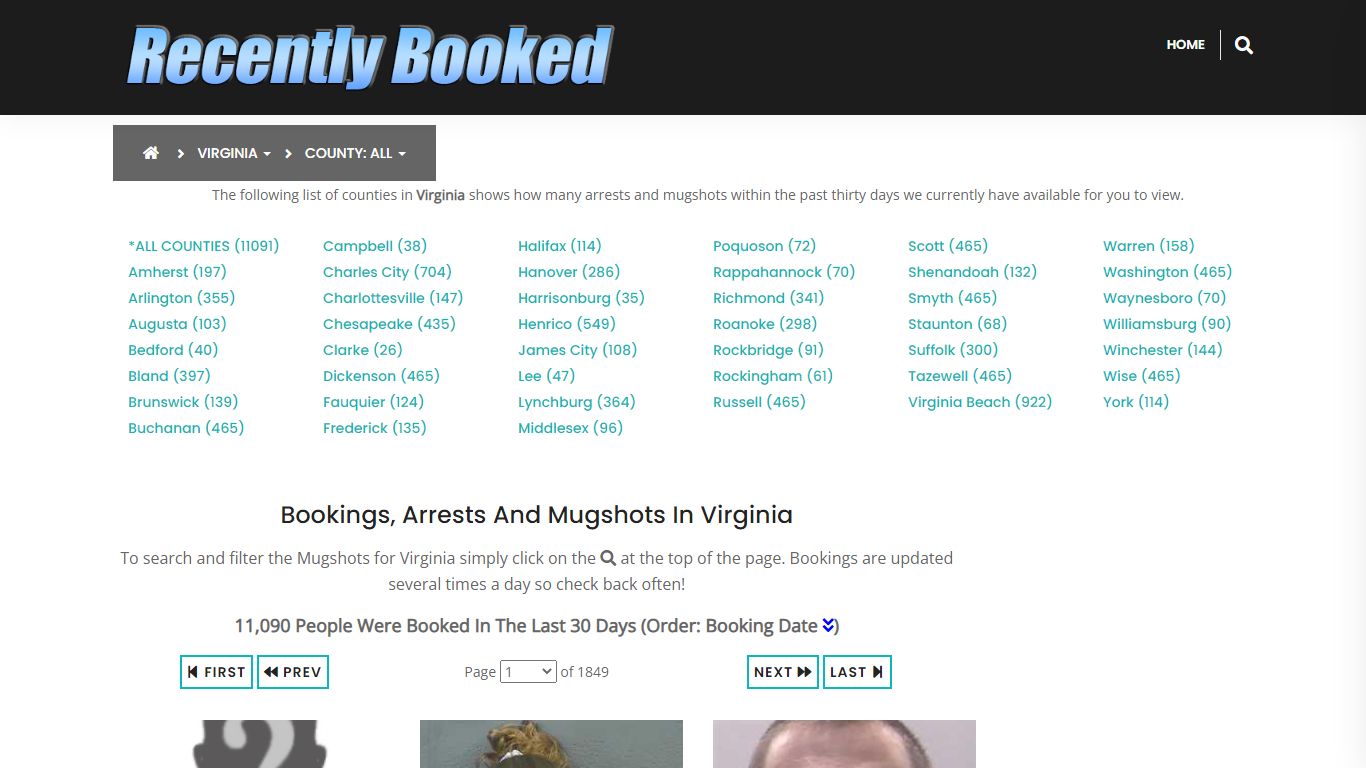 Bookings, Arrests and Mugshots in James City County, Virginia