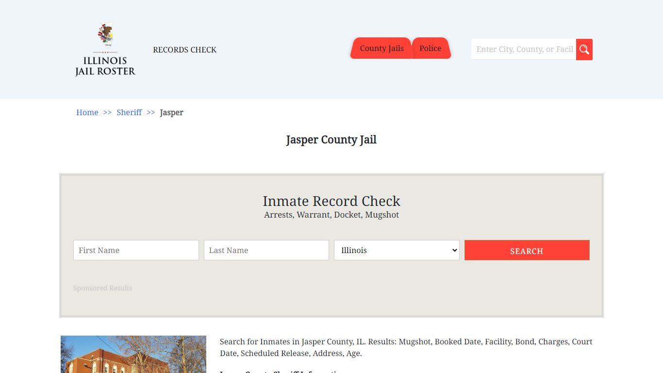 Jasper County Jail | Jail Roster Search