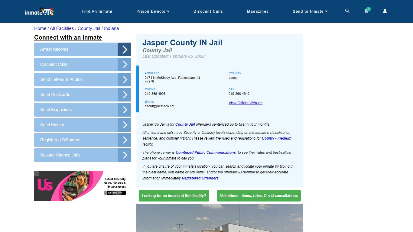 Jasper County IN Jail - Inmate Locator - Rensselaer, IN