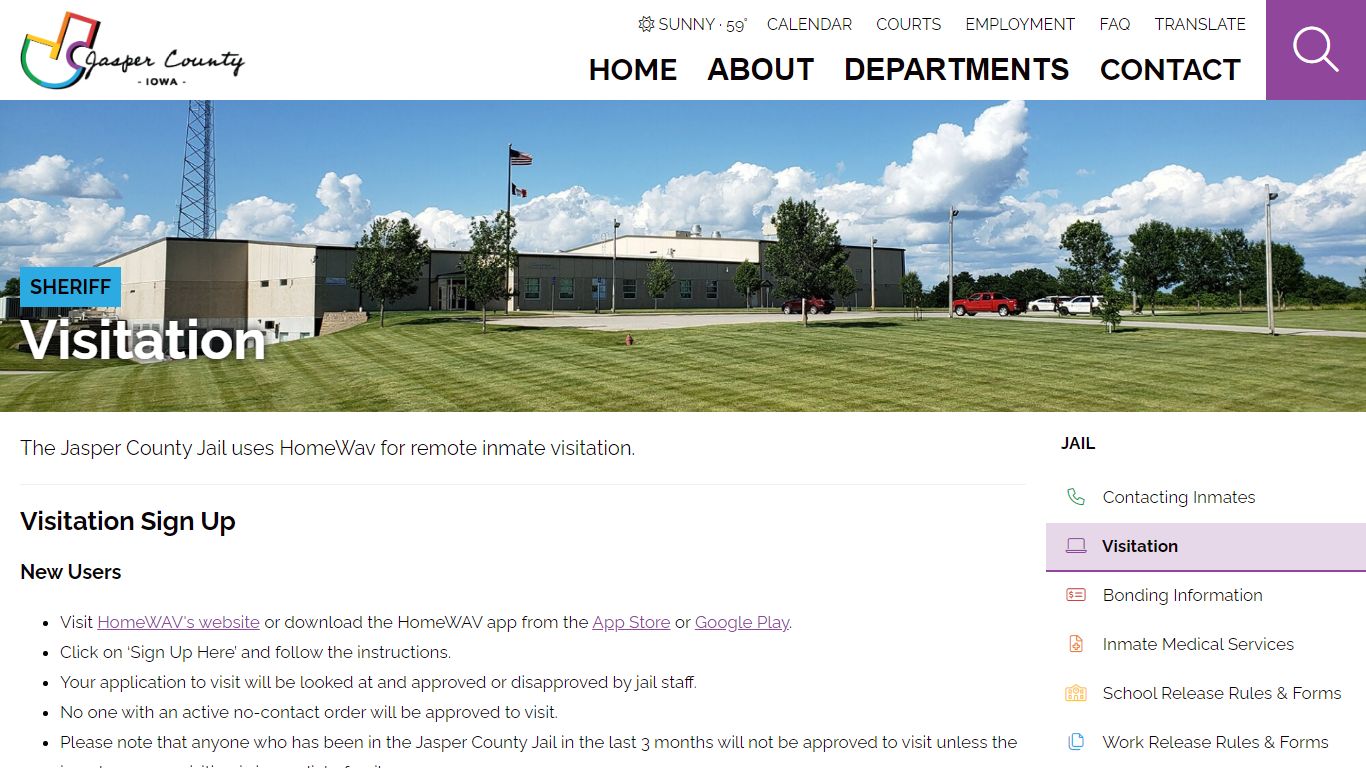 Jail Visitation - Sheriff's Office - Jasper County, Iowa