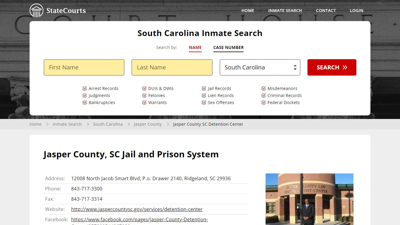 Jasper County, SC Jail and Prison System - State Courts