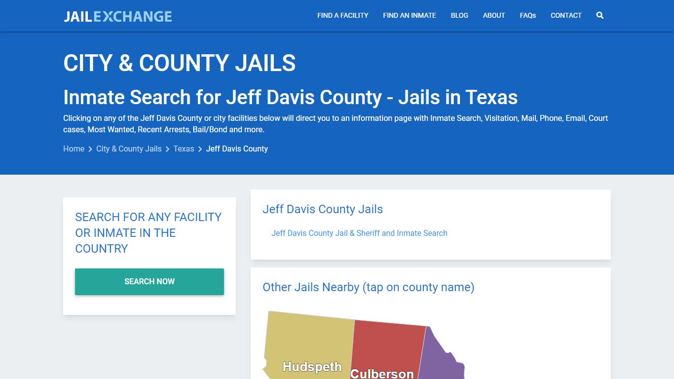 Inmate Search for Jeff Davis County | Jails in Texas - Jail Exchange