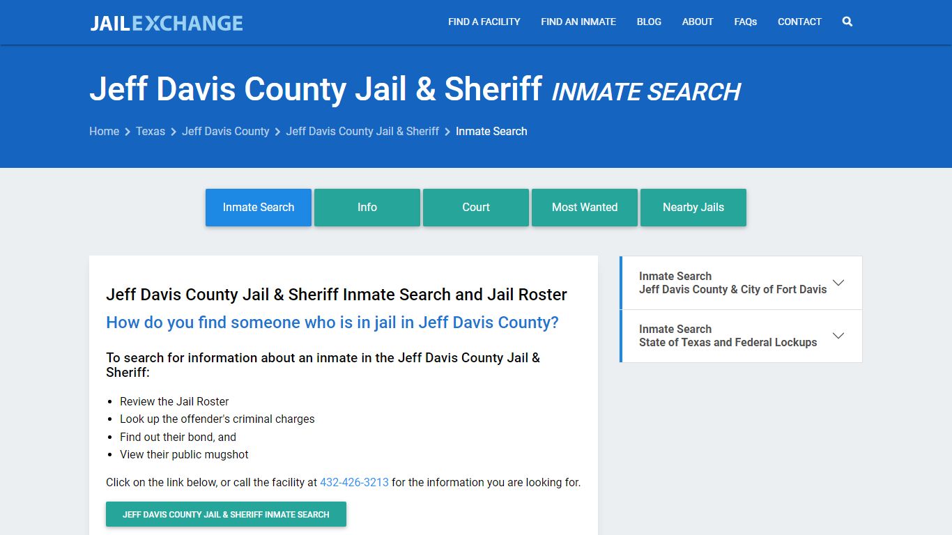 Jeff Davis County Jail & Sheriff Inmate Search - Jail Exchange