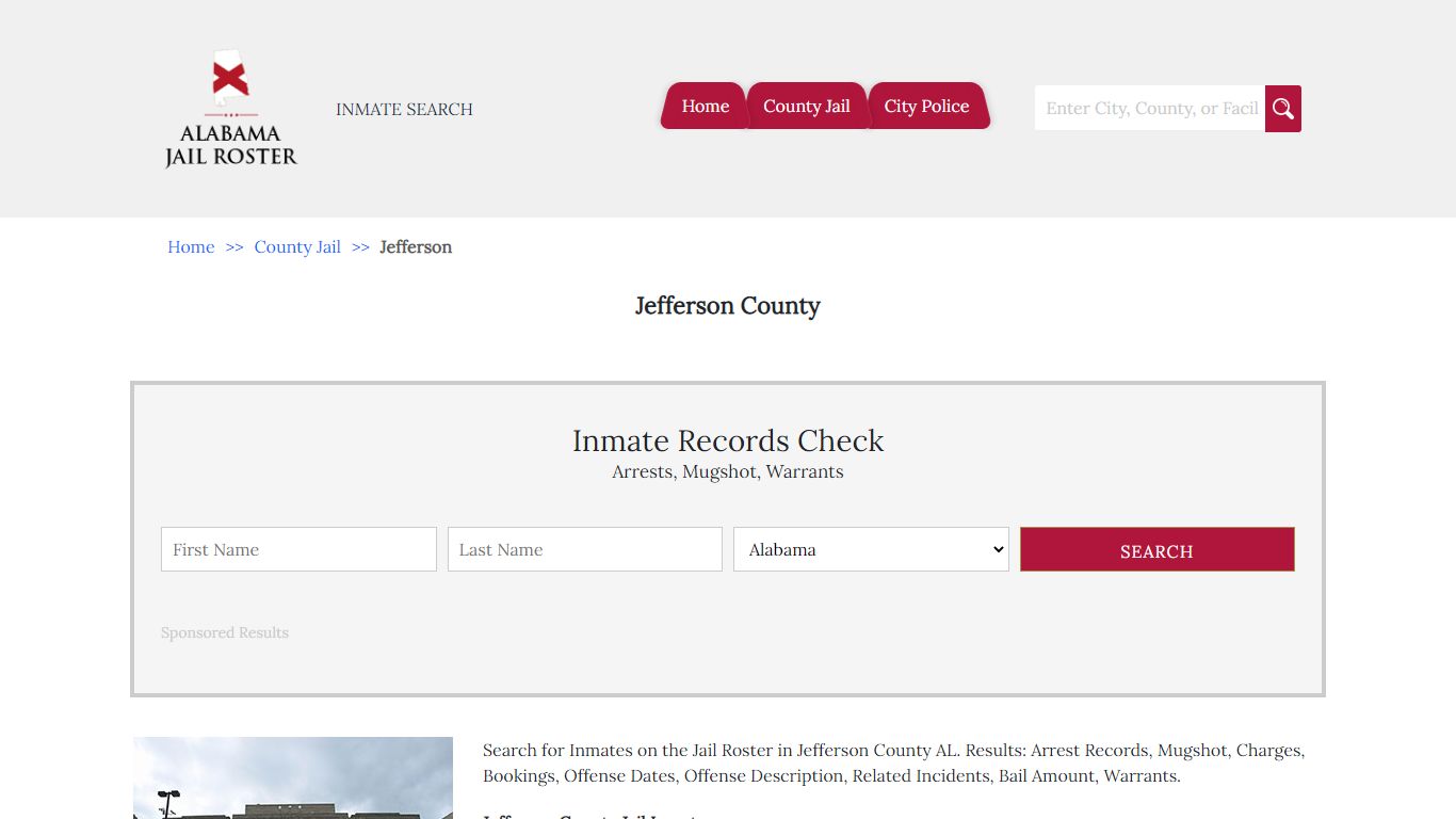 Jefferson County | Alabama Jail Inmate Search