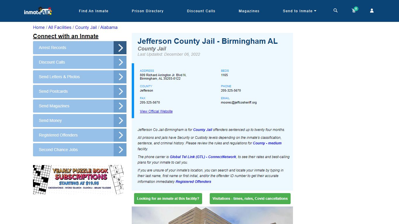 Jefferson County Jail - Birmingham AL - Inmate Locator - Birmingham, AL