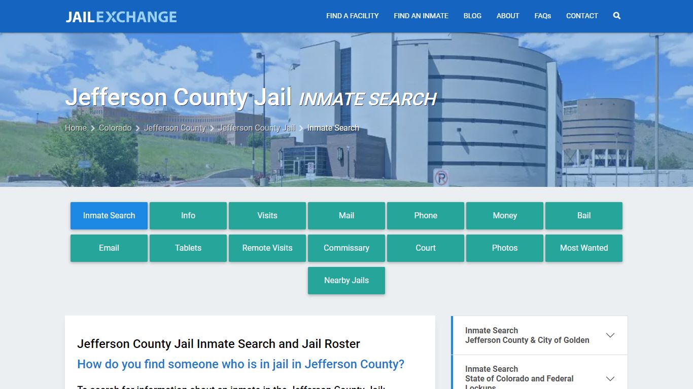 Inmate Search: Roster & Mugshots - Jefferson County Jail, CO