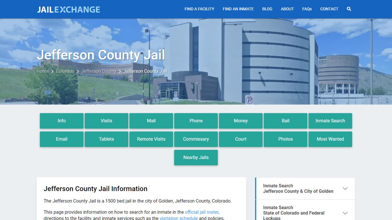 Jefferson County Jail, CO Inmate Search, Information