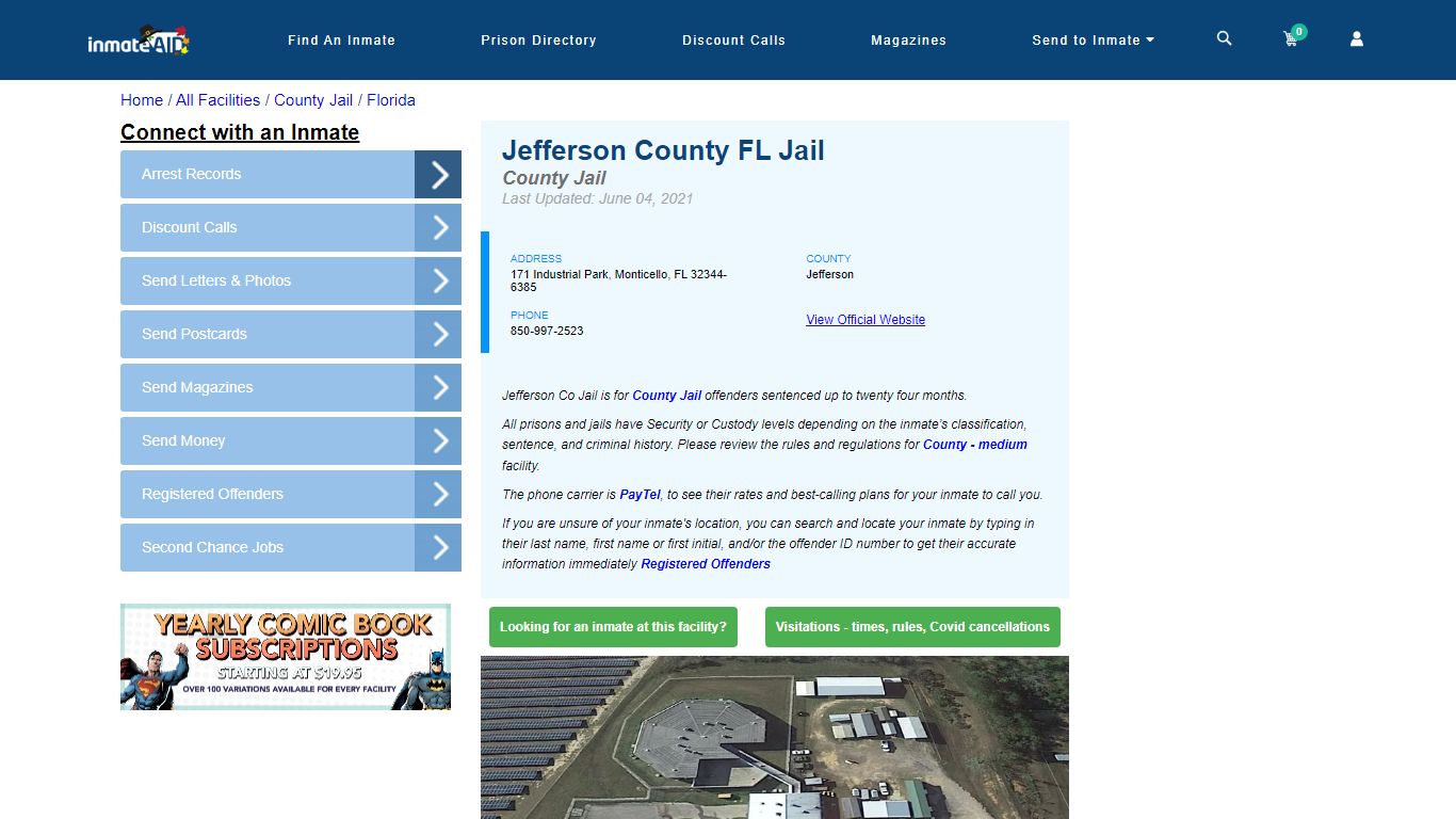 Jefferson County FL Jail - Inmate Locator - Monticello, FL