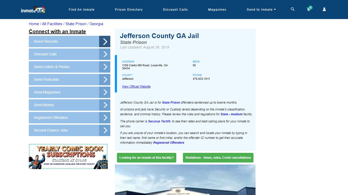 Jefferson County GA Jail & Inmate Search - Louisville, GA