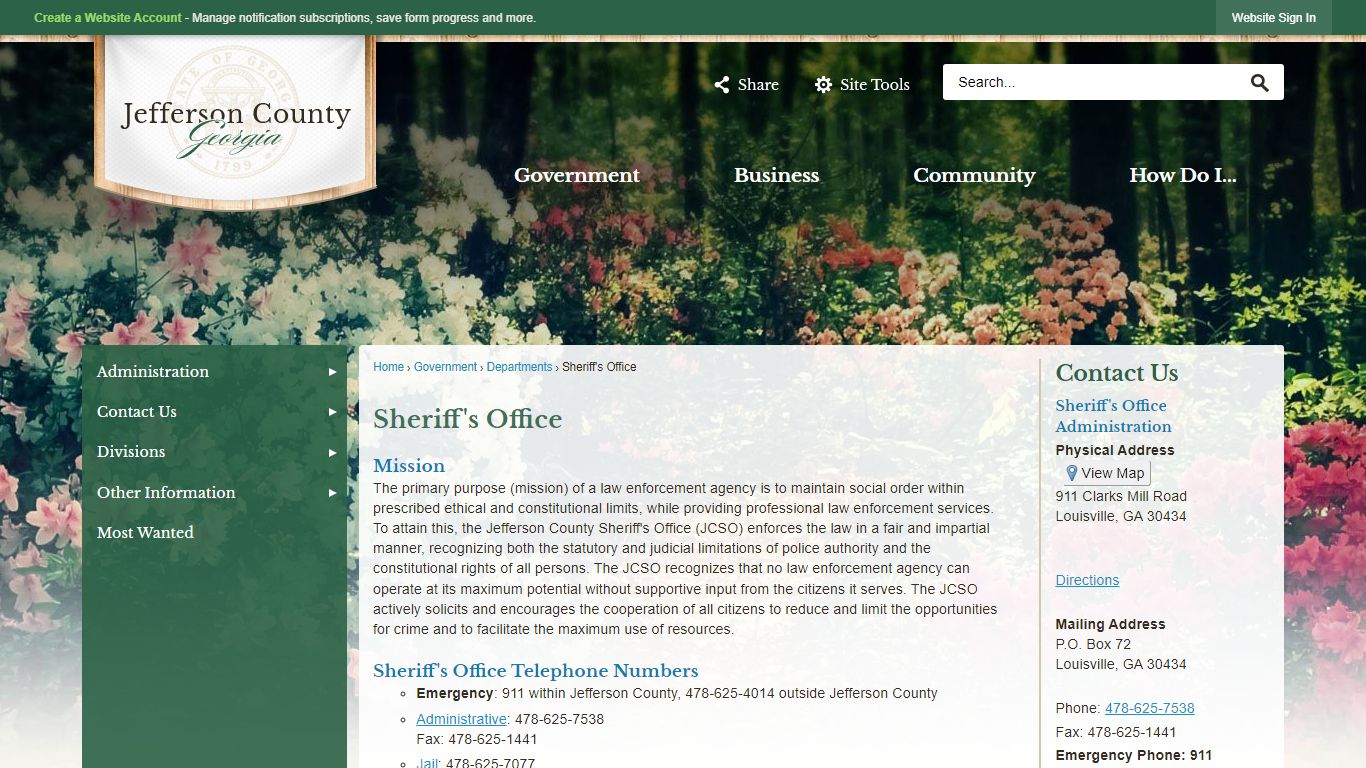 Sheriff's Office | Jefferson County, GA - Official Website