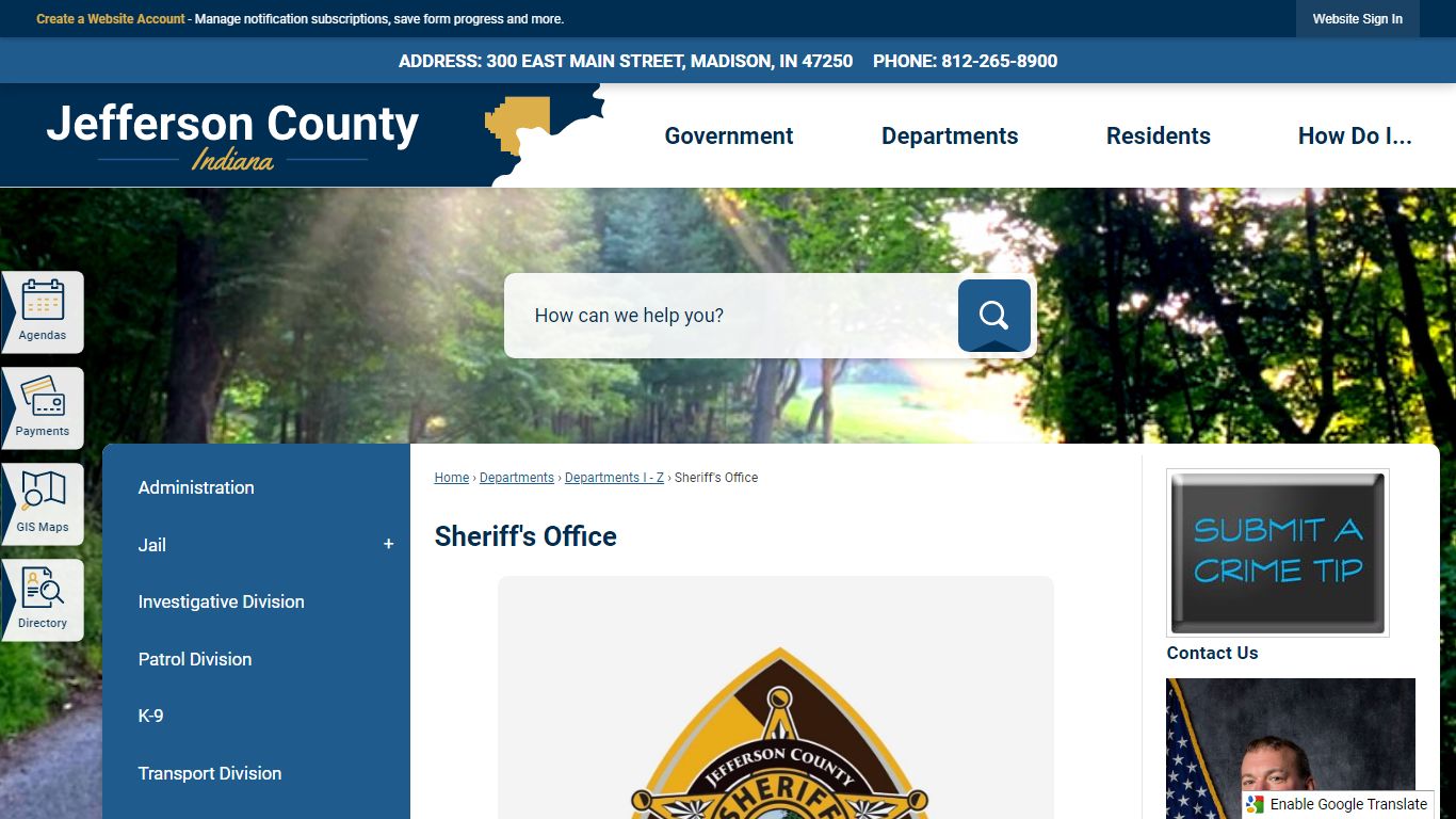 Sheriff's Office | Jefferson County, IN - Indiana