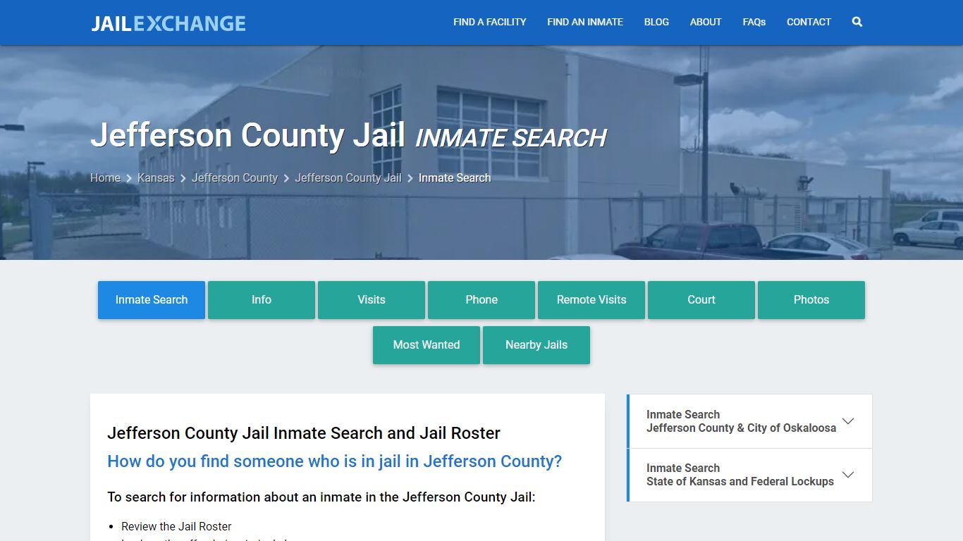 Inmate Search: Roster & Mugshots - Jefferson County Jail, KS