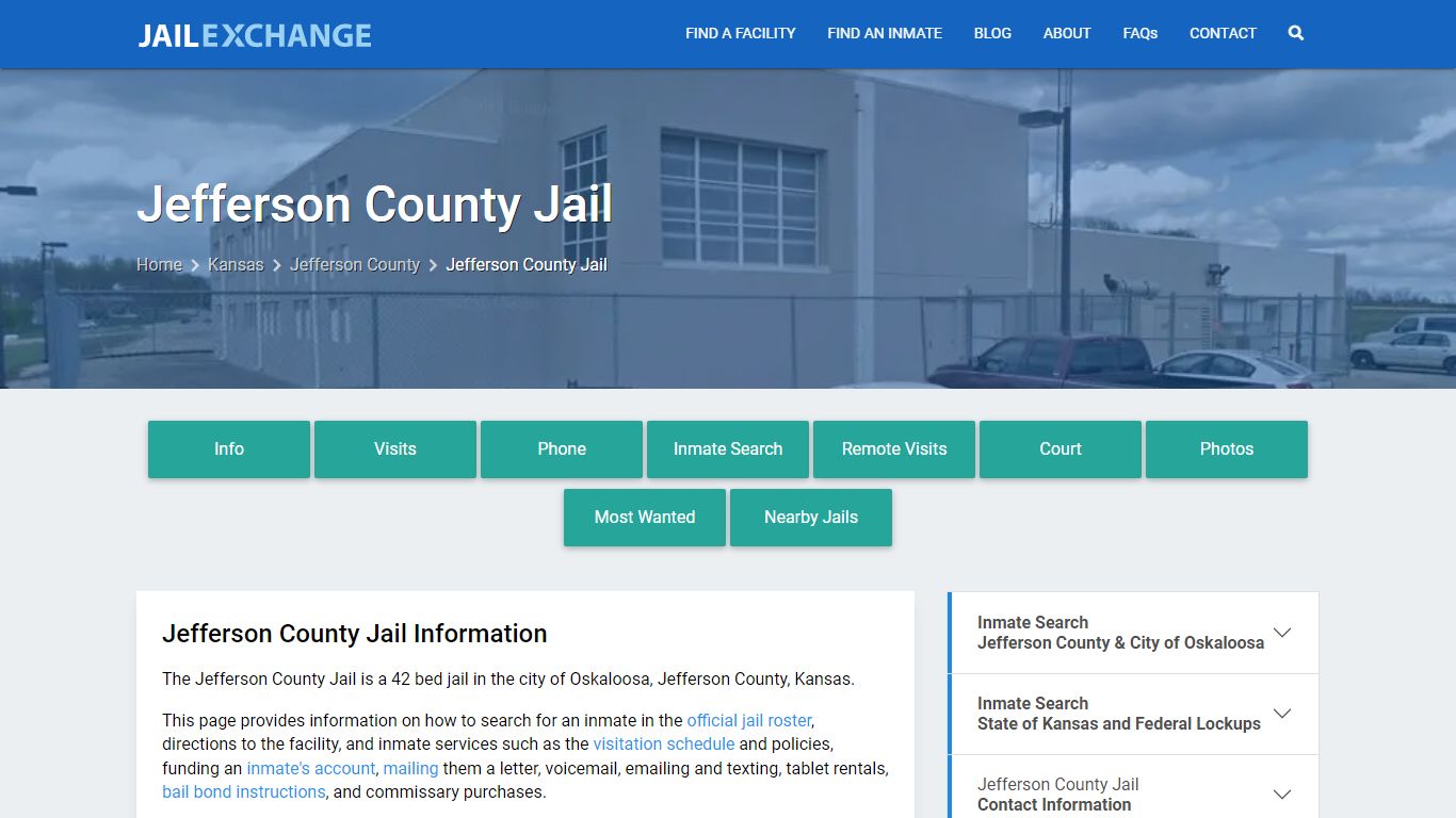 Jefferson County Jail, KS Inmate Search, Information