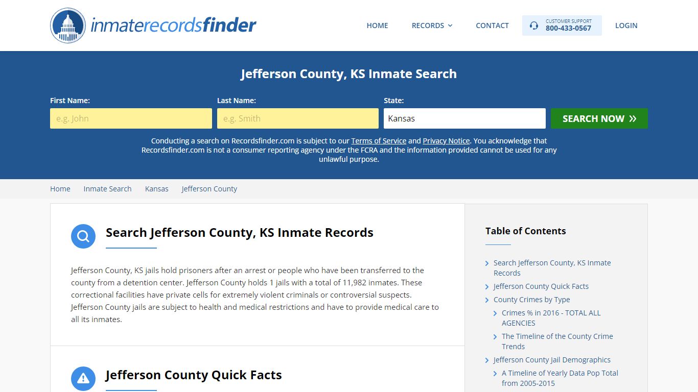 Jefferson County, KS Inmate Lookup & Jail Records Online