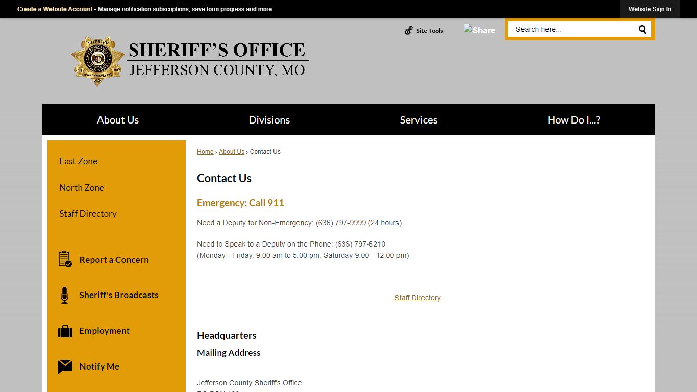 Contact Us | Jefferson Co Sheriff's Dept, MO