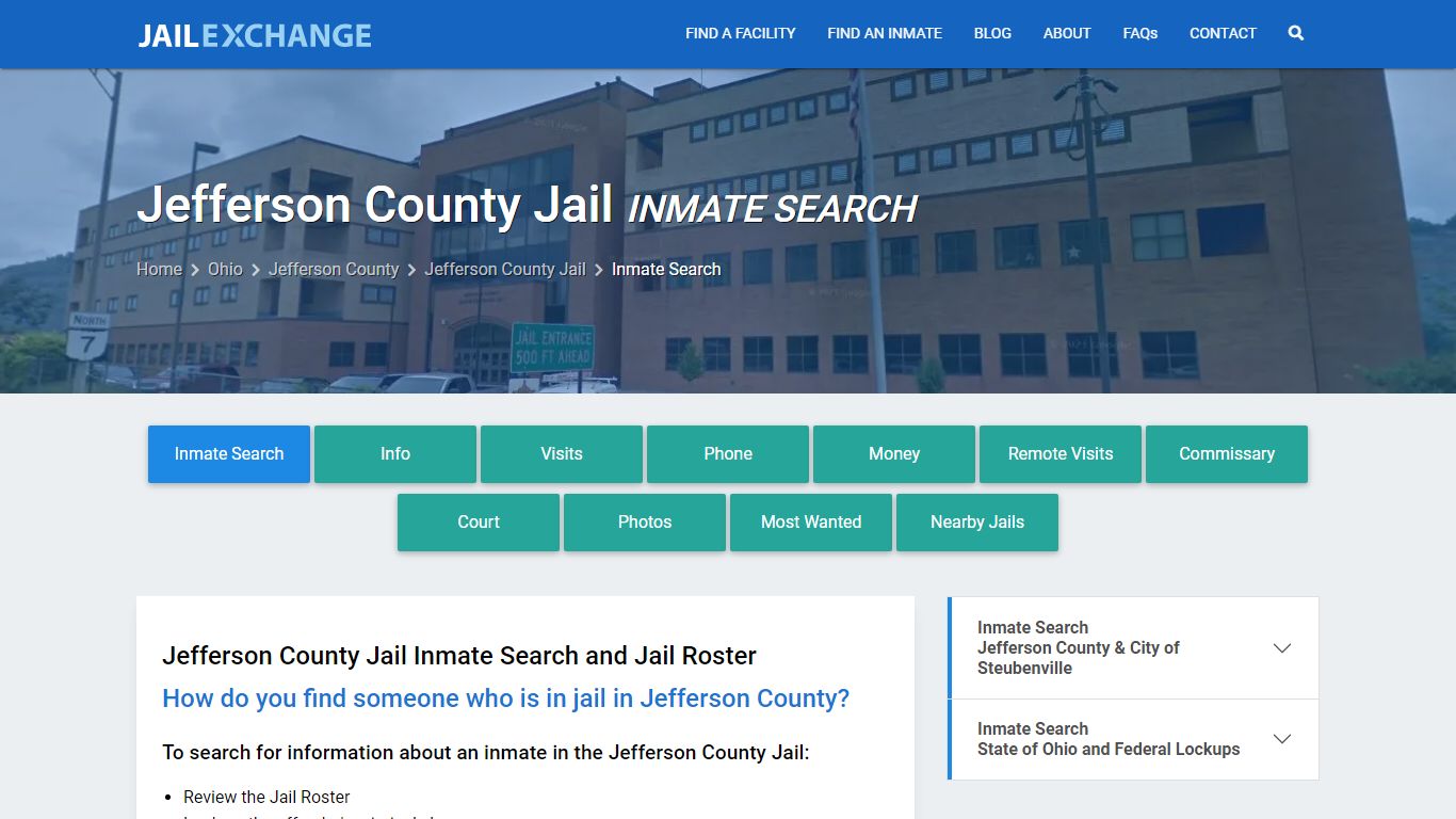 Inmate Search: Roster & Mugshots - Jefferson County Jail, OH