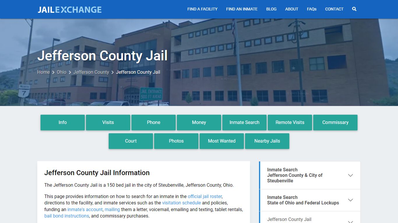 Jefferson County Jail, OH Inmate Search, Information