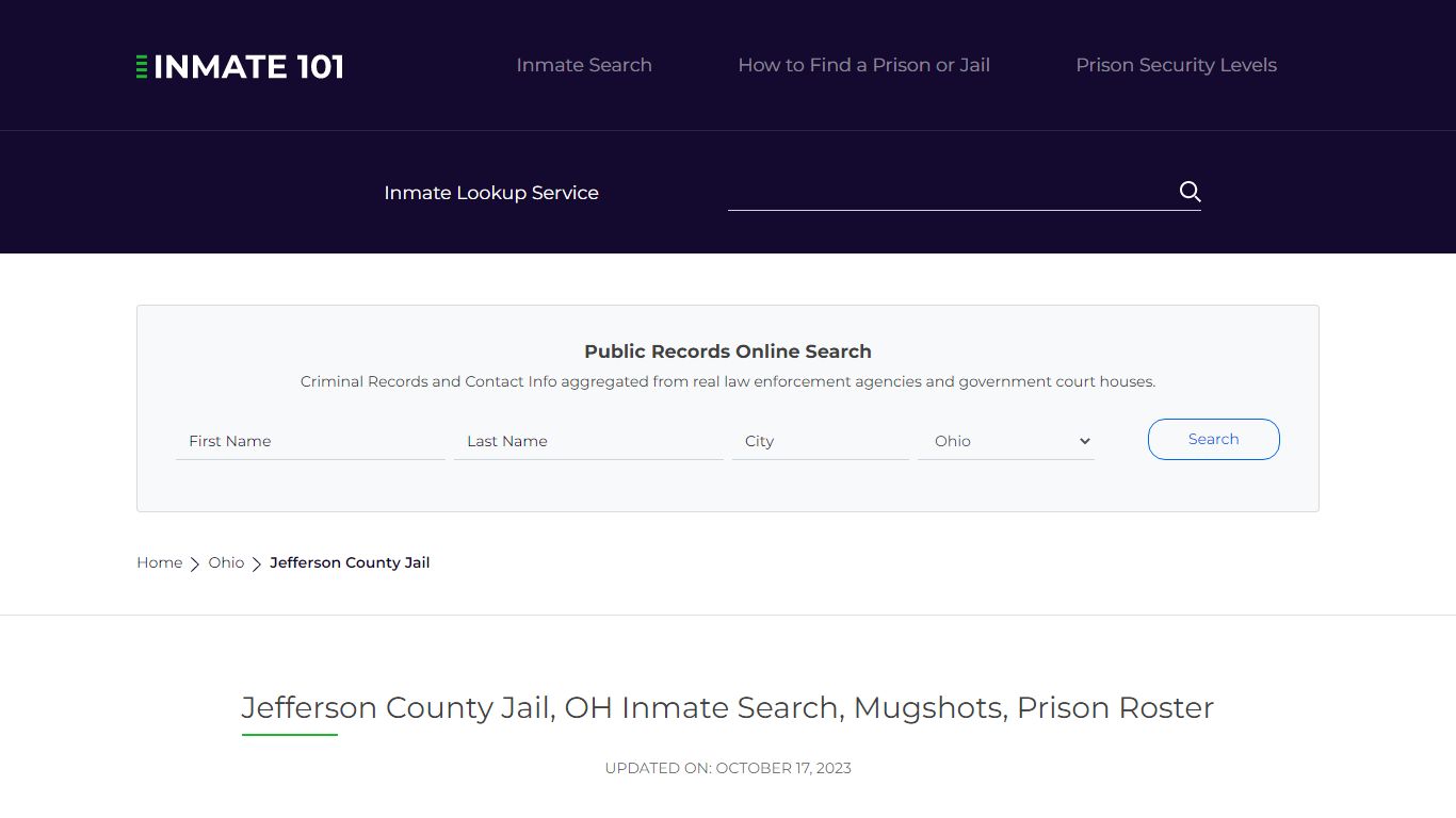 Jefferson County Jail, OH Inmate Search, Mugshots, Prison Roster