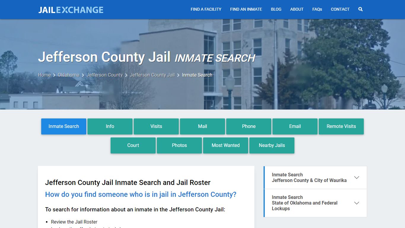Inmate Search: Roster & Mugshots - Jefferson County Jail, OK