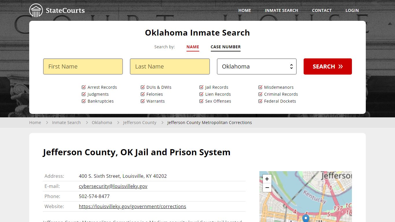 Jefferson County, OK Jail and Prison System - State Courts