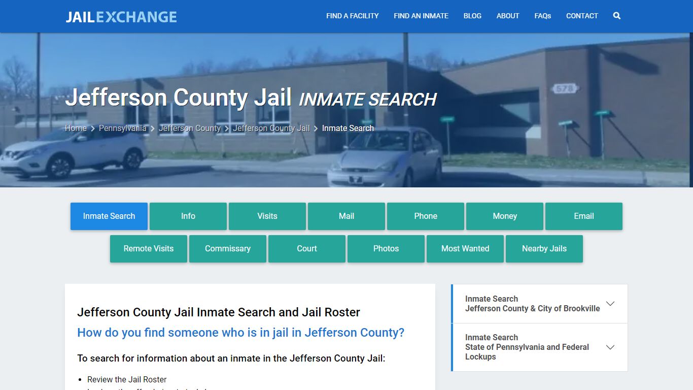 Inmate Search: Roster & Mugshots - Jefferson County Jail, PA