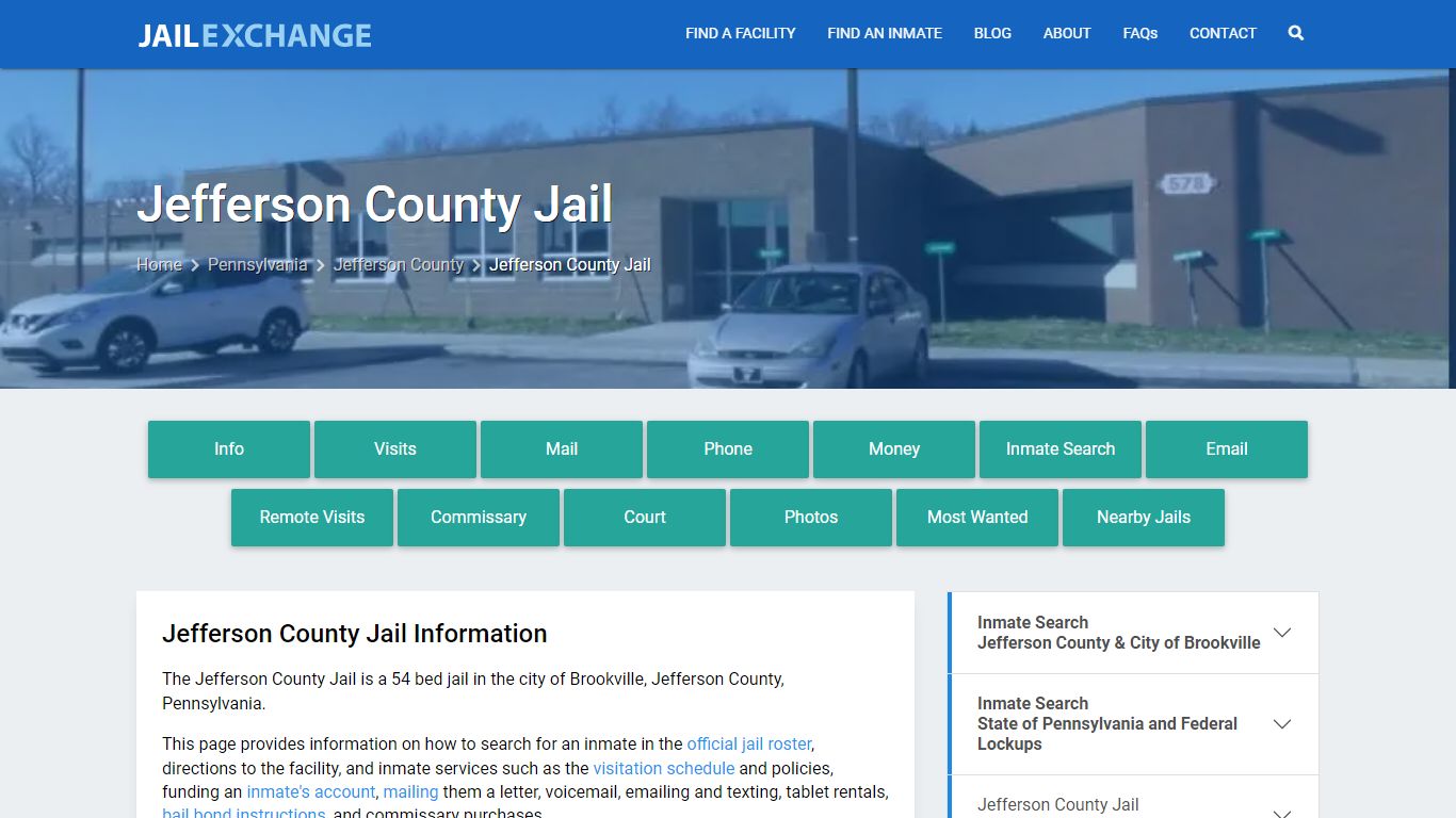 Jefferson County Jail, PA Inmate Search, Information