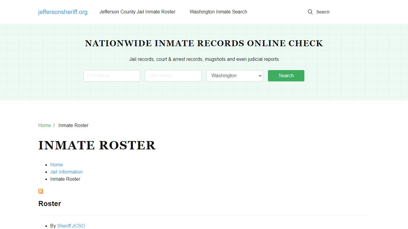 Inmate Roster - About Jefferson County Jail, WA, Inmate Search