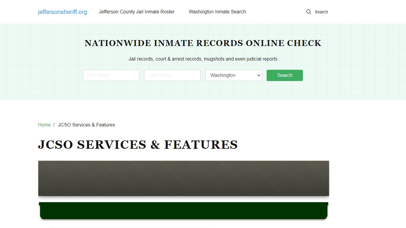 JCSO Services & Features - About Jefferson County Jail, WA, Inmate Search