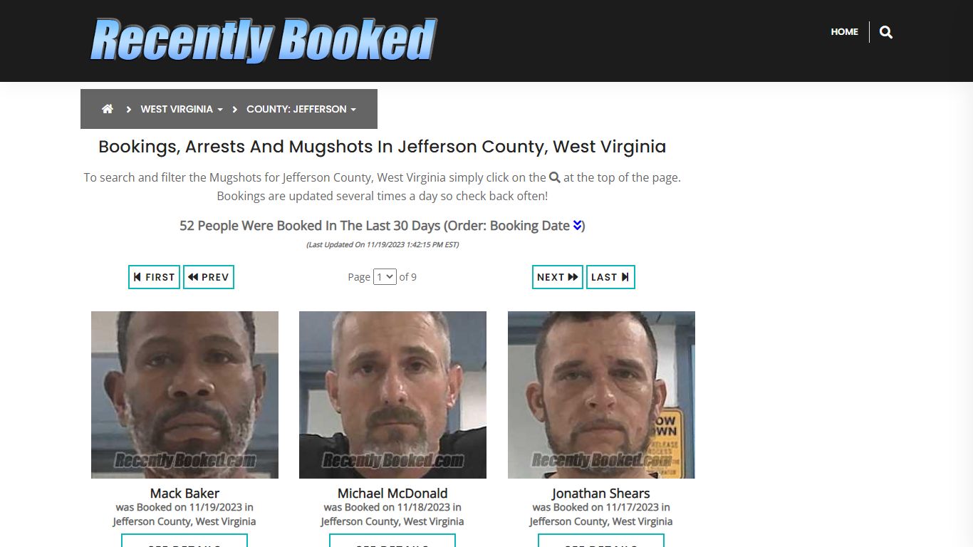 Recent bookings, Arrests, Mugshots in Jefferson County, West Virginia
