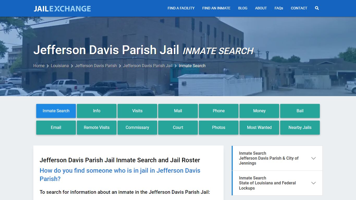 Jefferson Davis Parish Jail Inmate Search - Jail Exchange