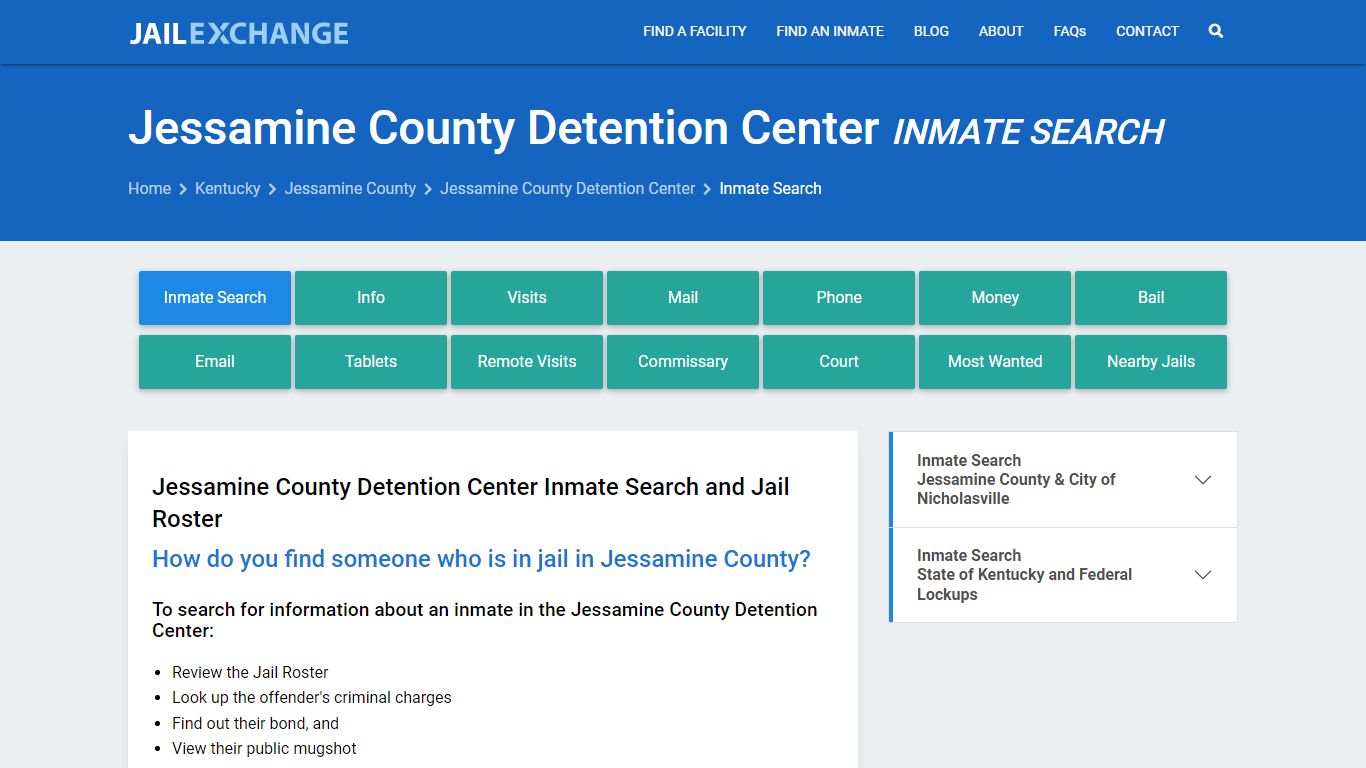 Jessamine County Detention Center Inmate Search - Jail Exchange