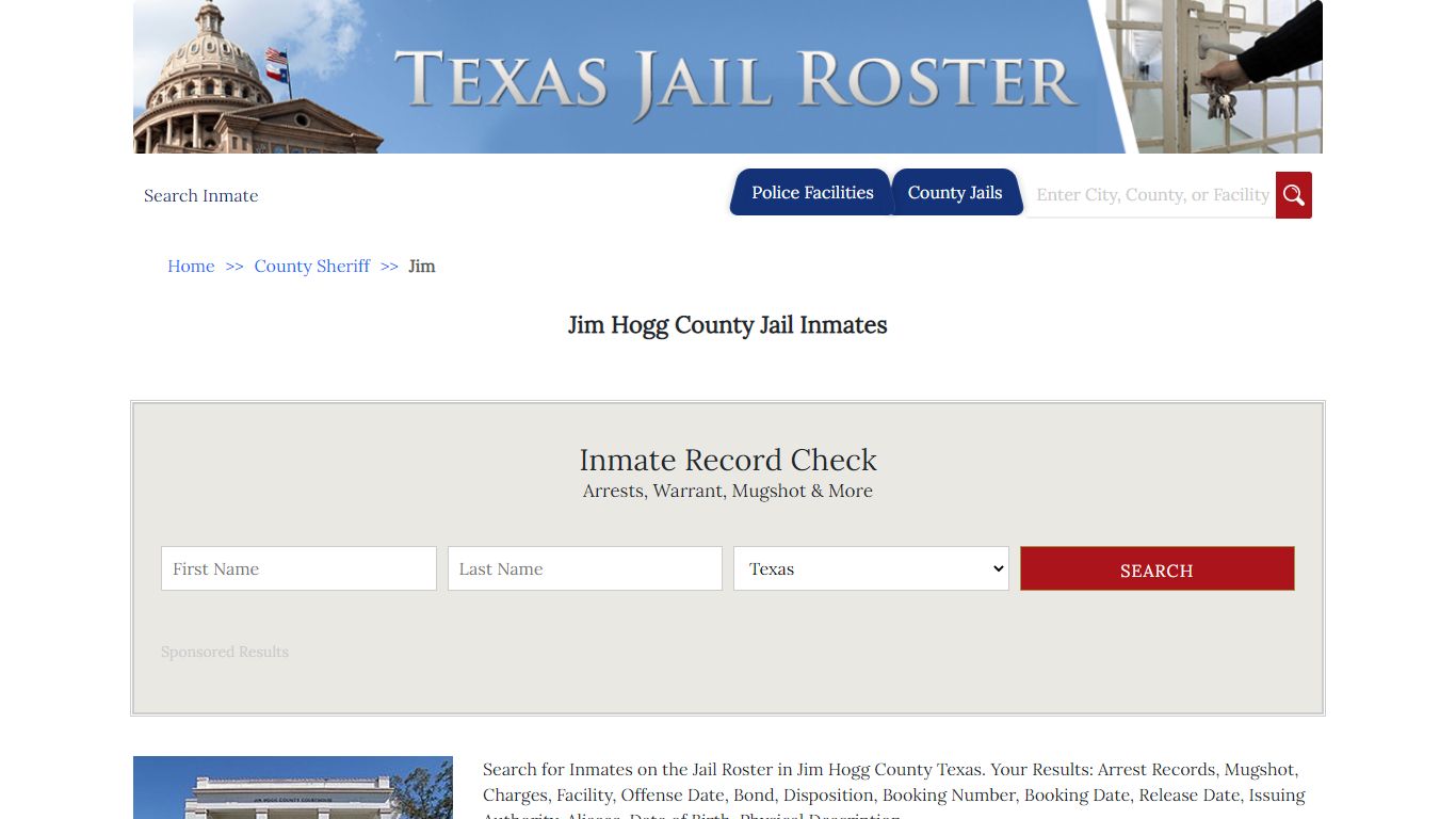 Jim Hogg County Jail Inmates | Jail Roster Search