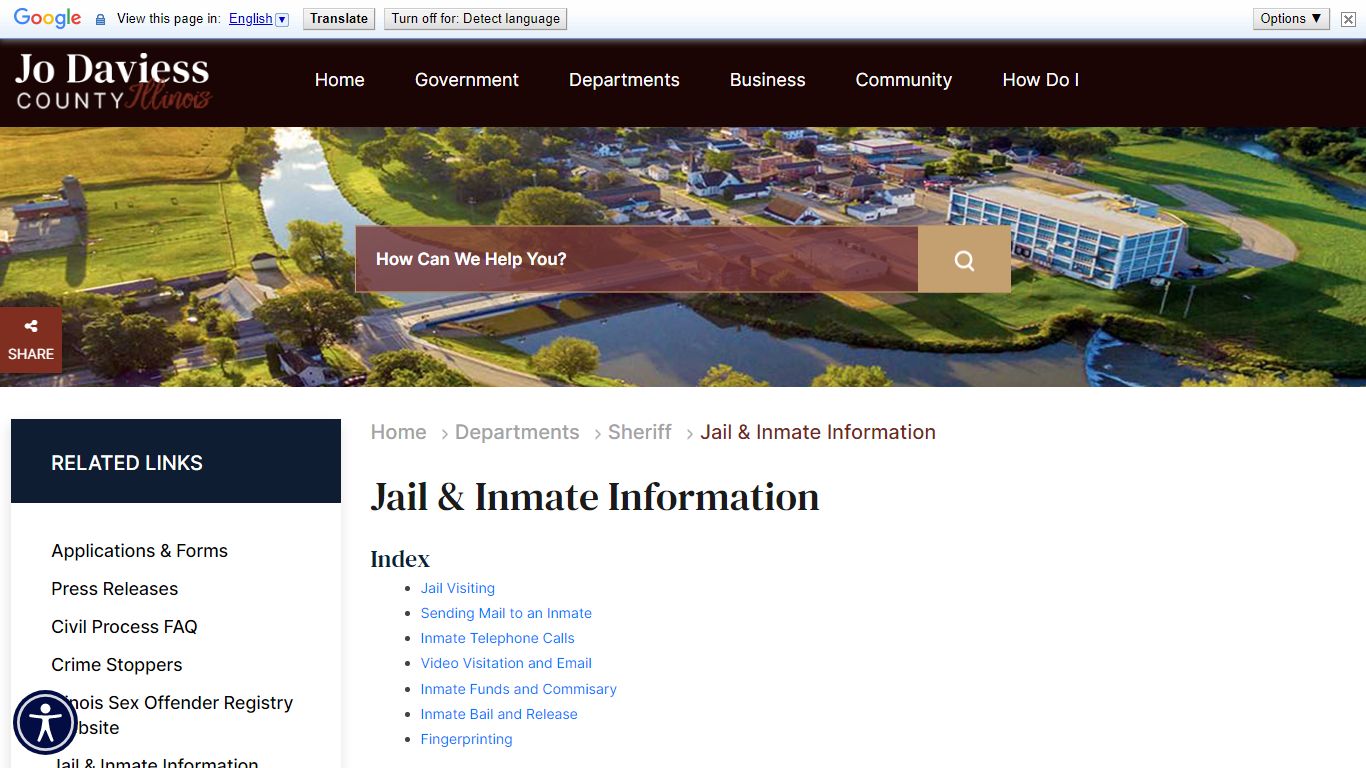 Jail & Inmate Information - Jo Daviess County, Illinois